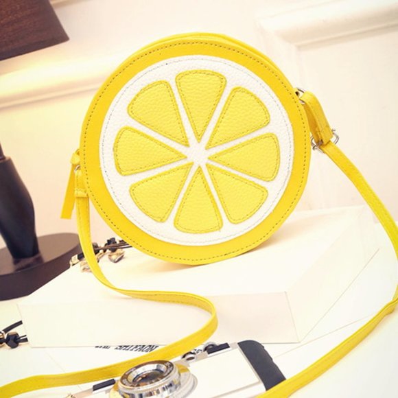 Purse handbag messenger bag yellow lemon fashion women fruit brand new - Picture 5 of 8